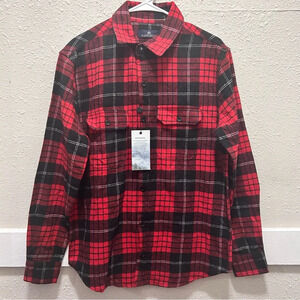 Rainforest Red and Black Flannel Button Down NWT Small